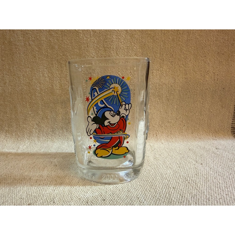 Disney World McDonald's 2000 Millennium Celebration Glass Sorcerer Mickey Epcot